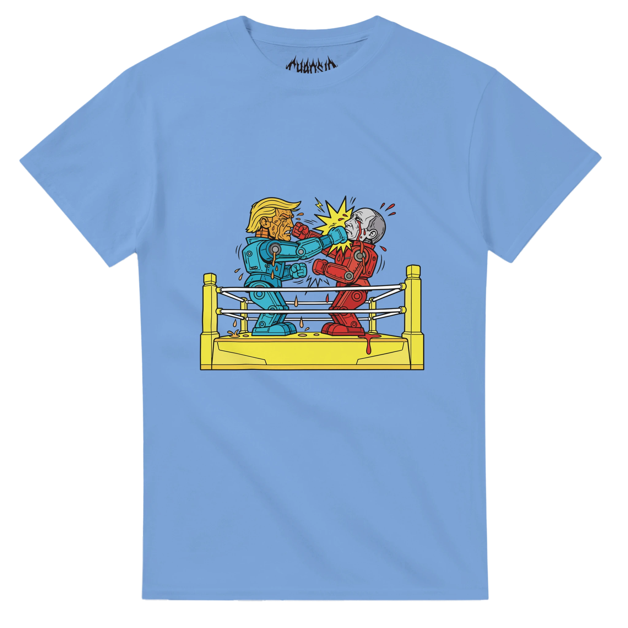 Blue Blamebots graphic tee with an alternative skatewear vibe