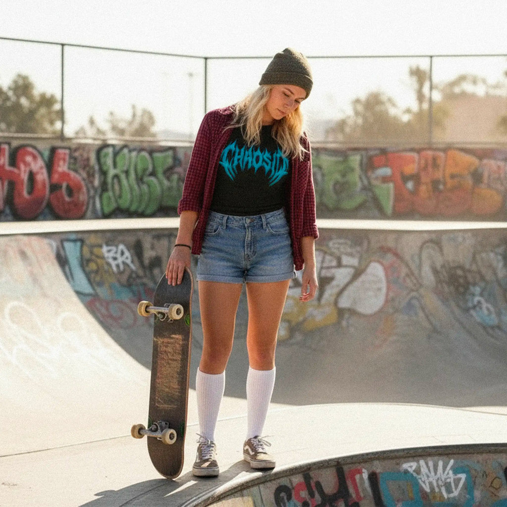 T-shirt unisexe ChaosID, bleu logo effet 3D