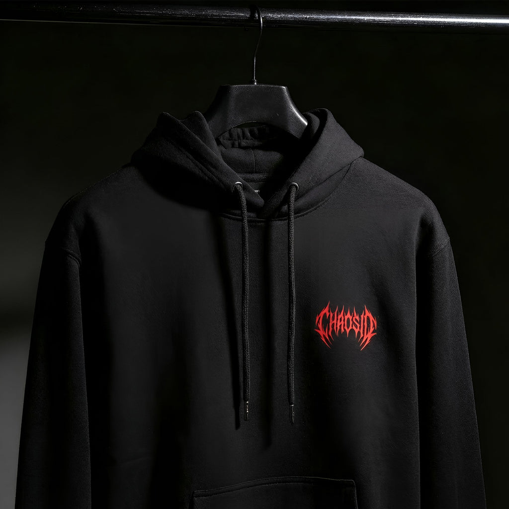 Sweat-shirt unisexe mélange recyclé, logo ChaosID rouge