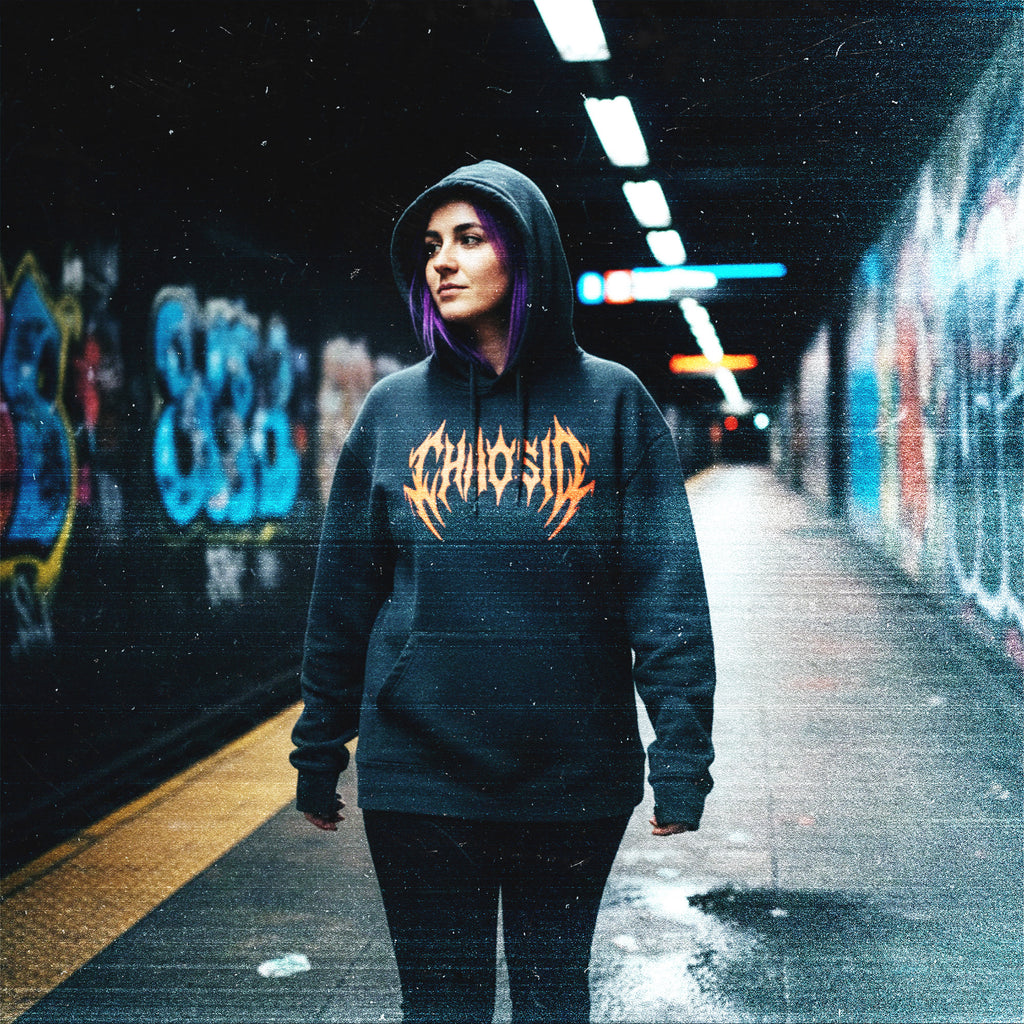 Sweat à capuche unisexe ChaosID dégradé et logo 3D