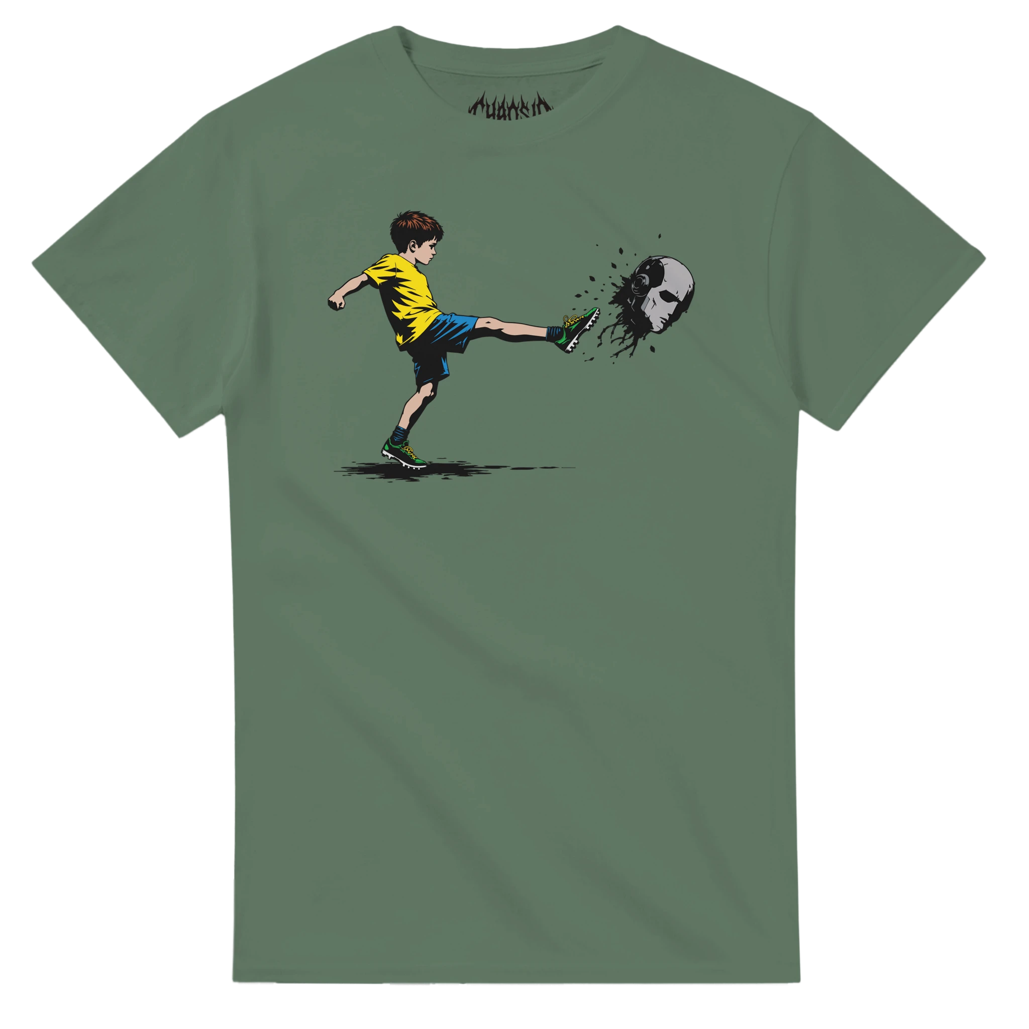 chaosid joga livre graphic green tee alternative streetwear