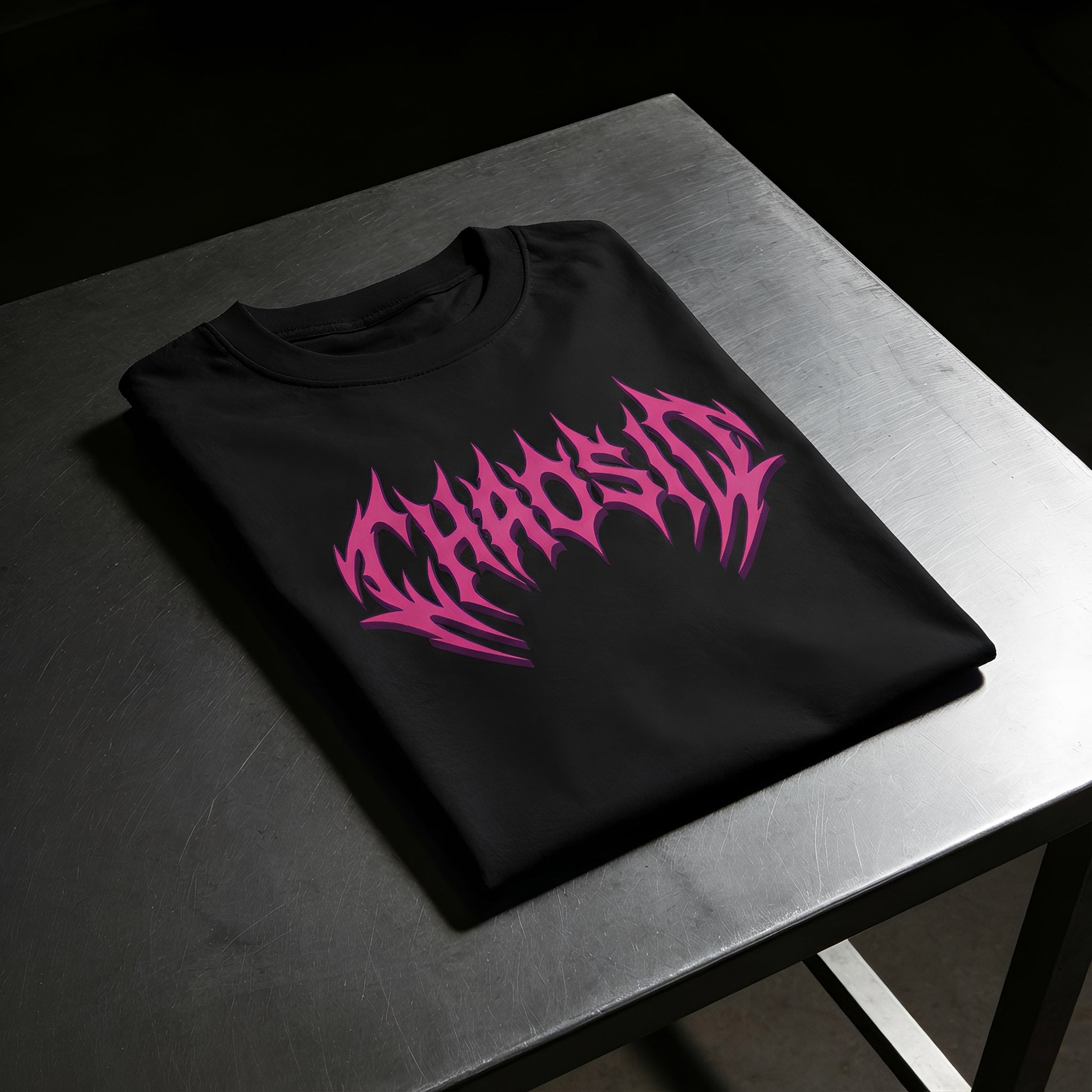 T-shirt unisexe, logo ChaosID rose