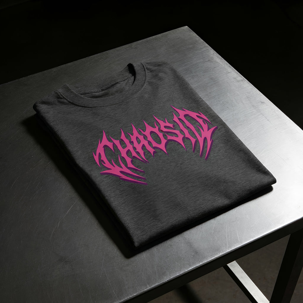 T-shirt unisexe, logo ChaosID rose