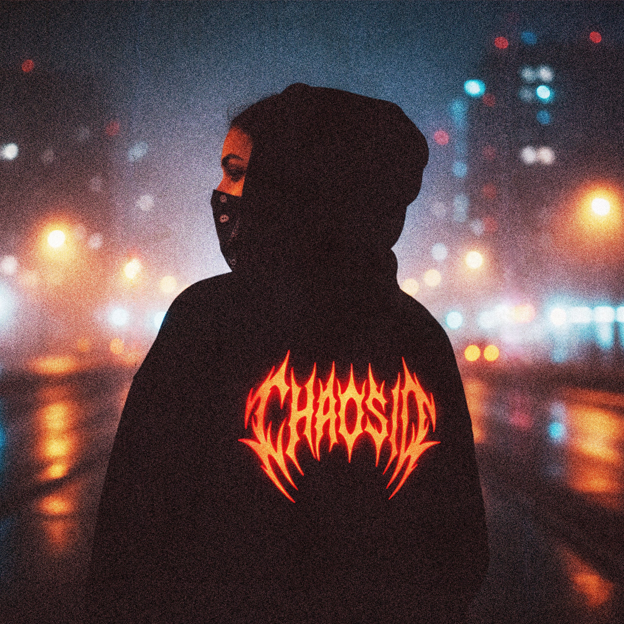 Sweat-shirt unisexe mélange recyclé, logo ChaosID rouge