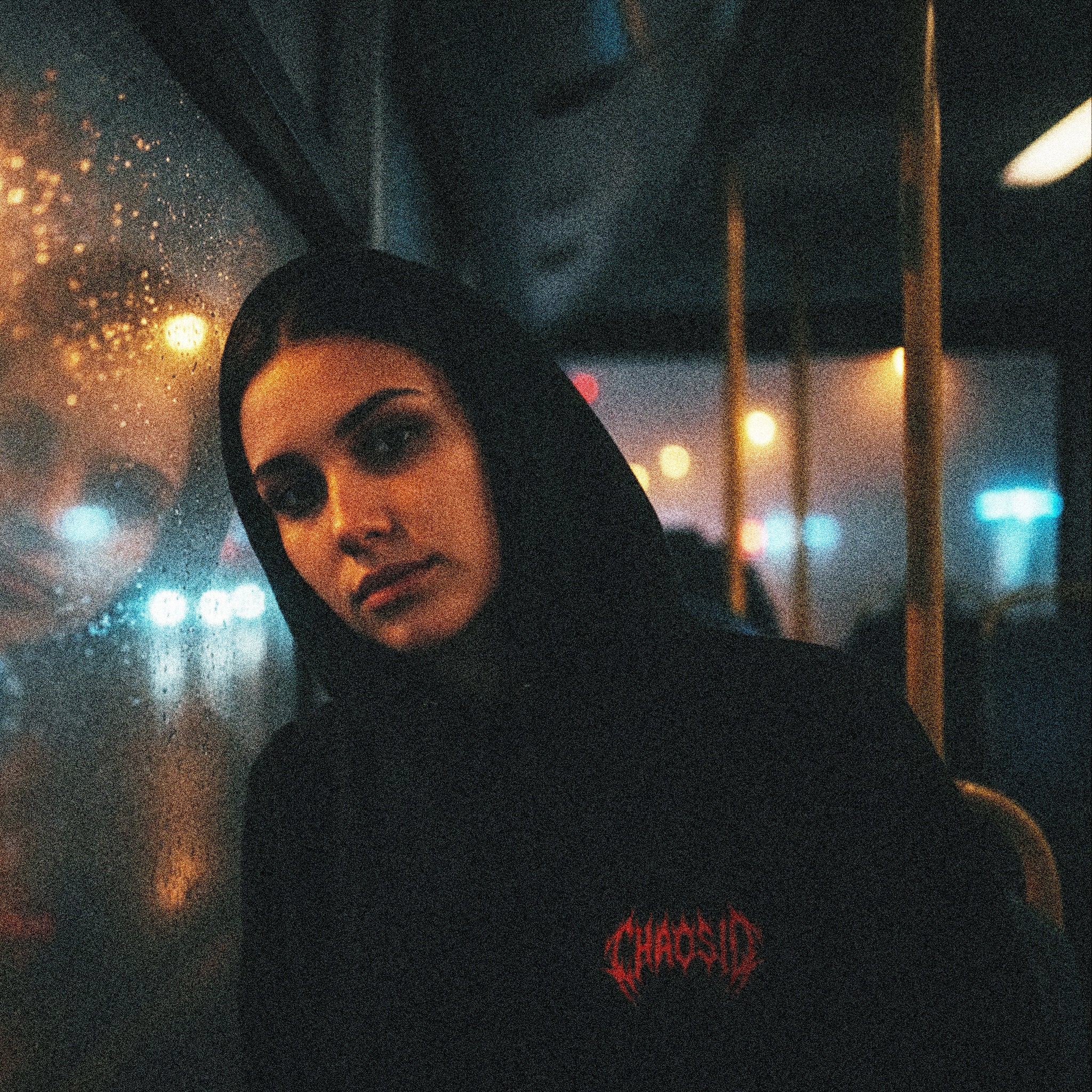 Sweat-shirt unisexe mélange recyclé, logo ChaosID rouge