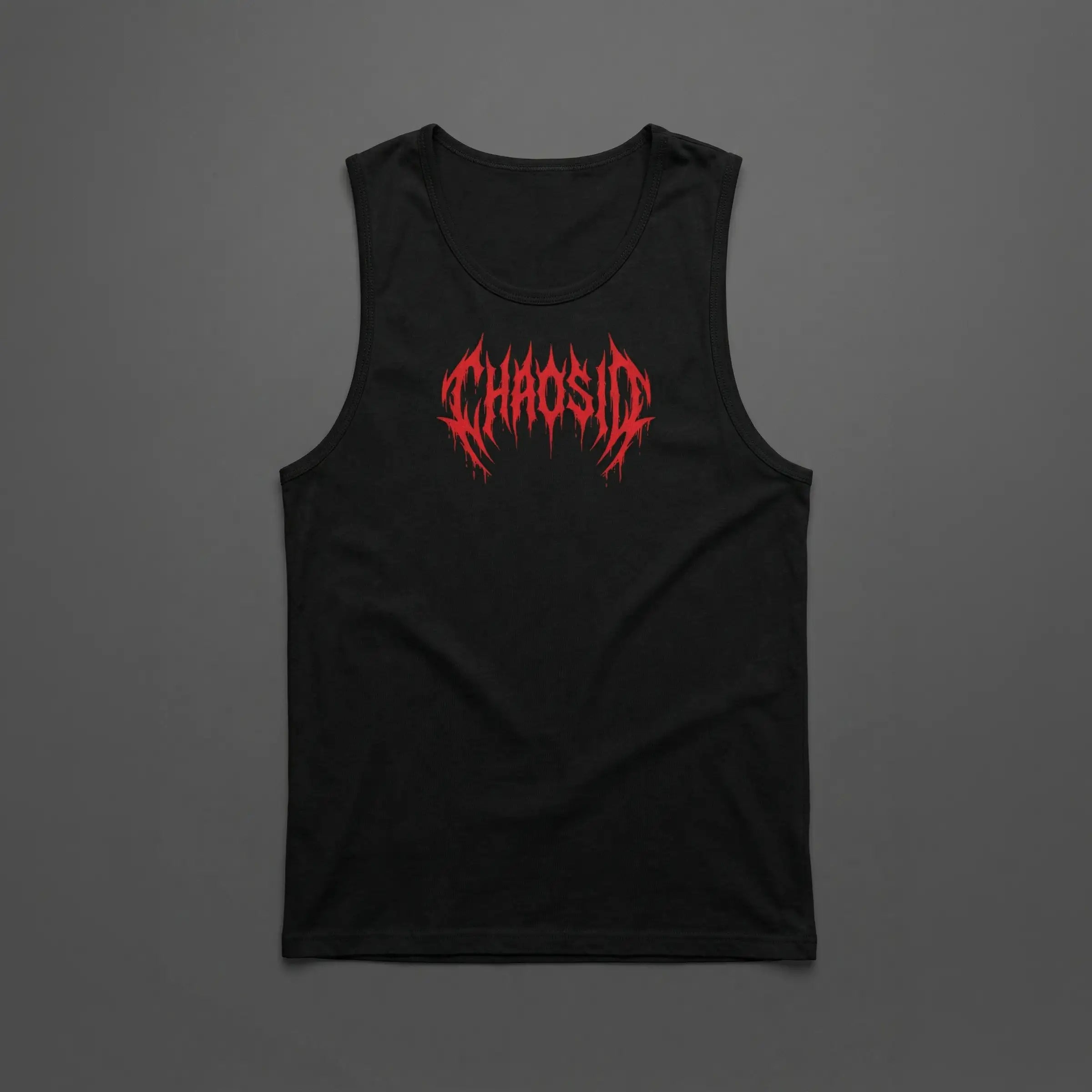ChaosID black tank top for women, gym, sport, streetwear
