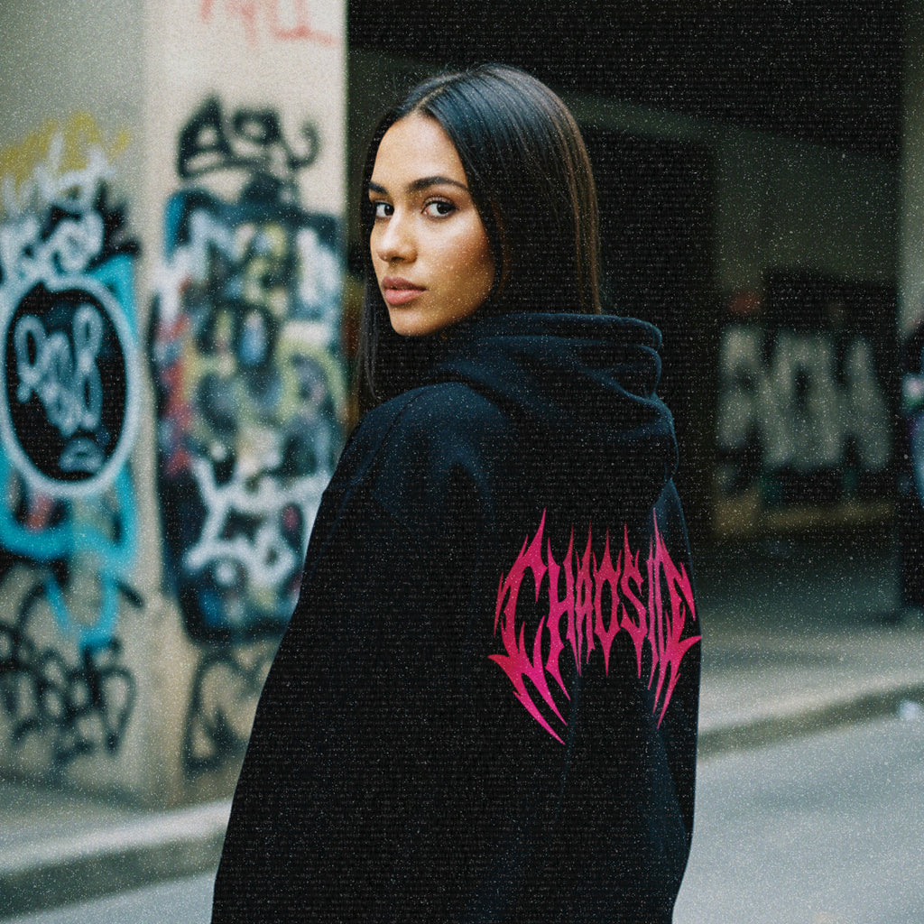 Sweat à capuche unisexe à fermeture éclair Noir ChaosID