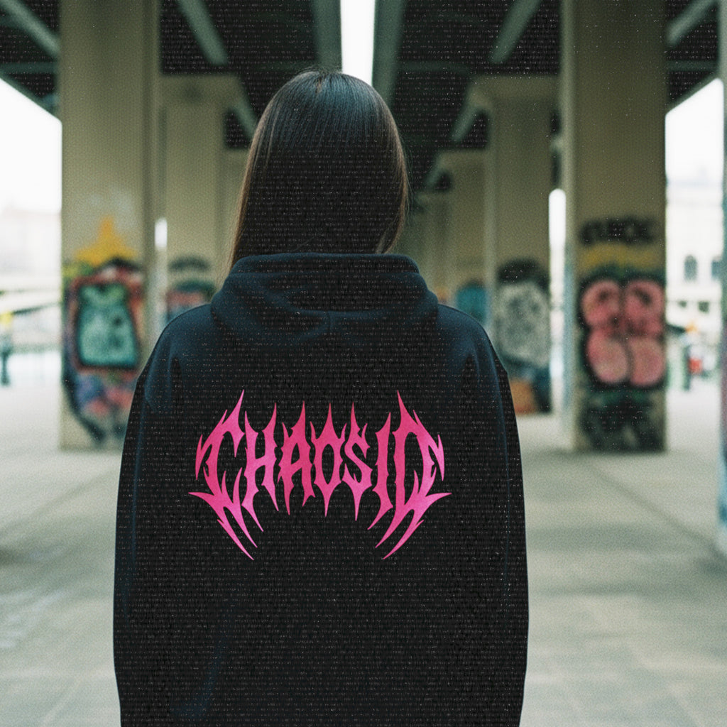 Sweat à capuche unisexe à fermeture éclair Noir ChaosID