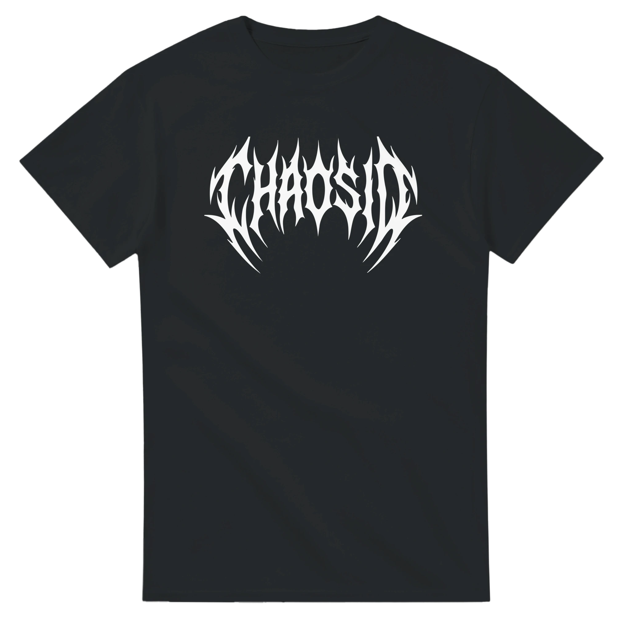 ChaosID black tee with classic white logo, skatewear, streetwear france