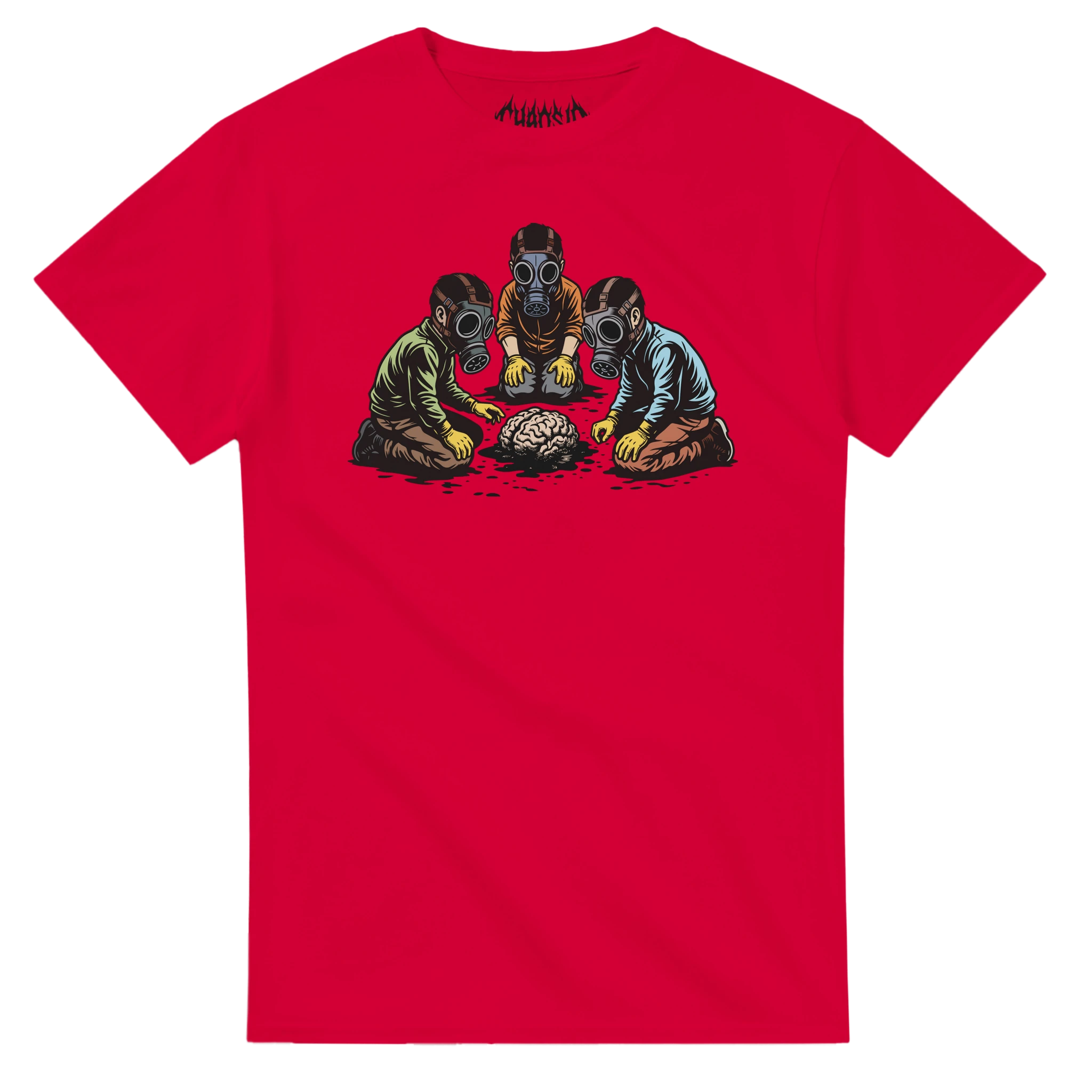 Red Dark Matter graphic tee showcasing a deep dark art illustration for alternative skatewear and streetwear lovers