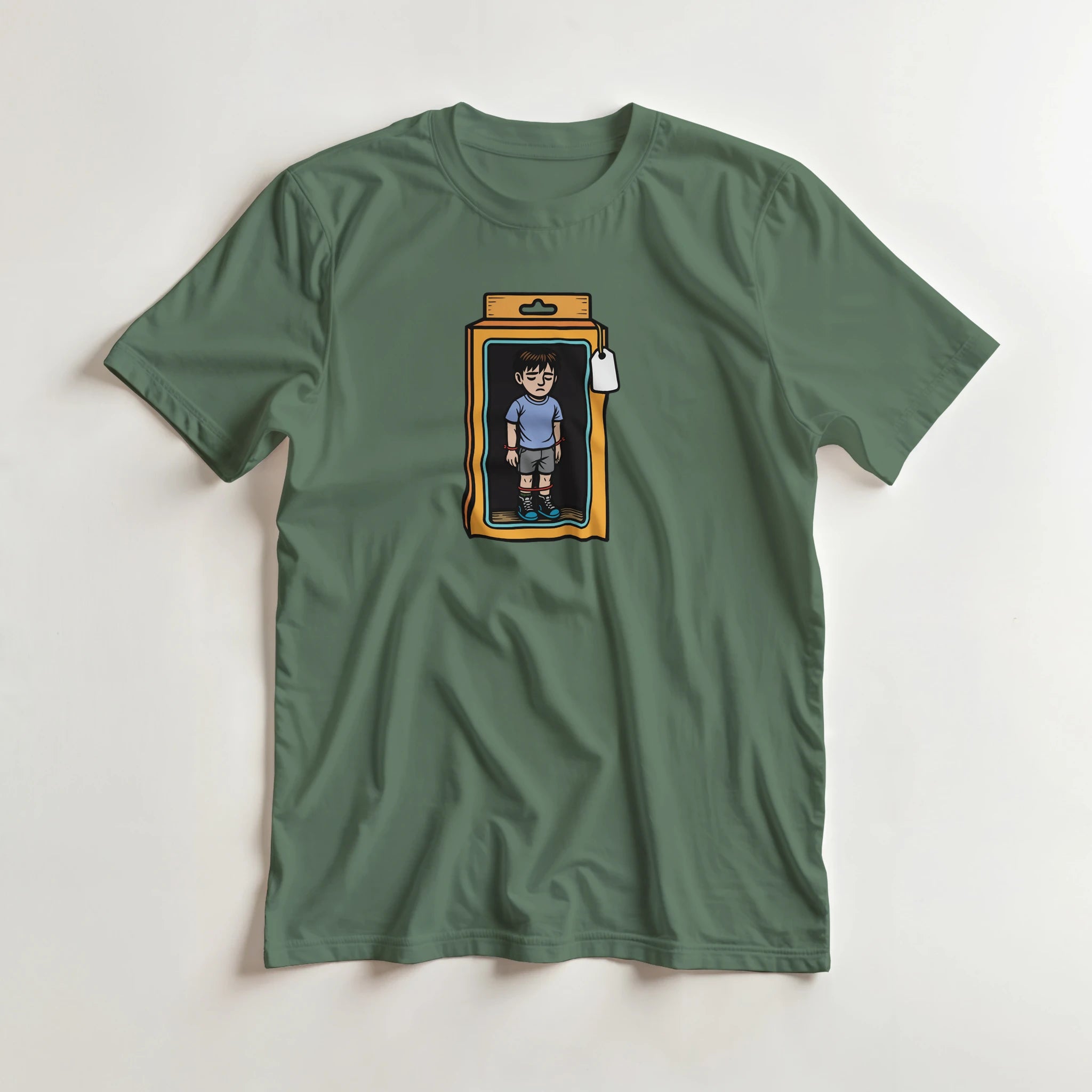 army green graphic tee aesthetic Y2K ChaoisID streetwear clothing, original graphics