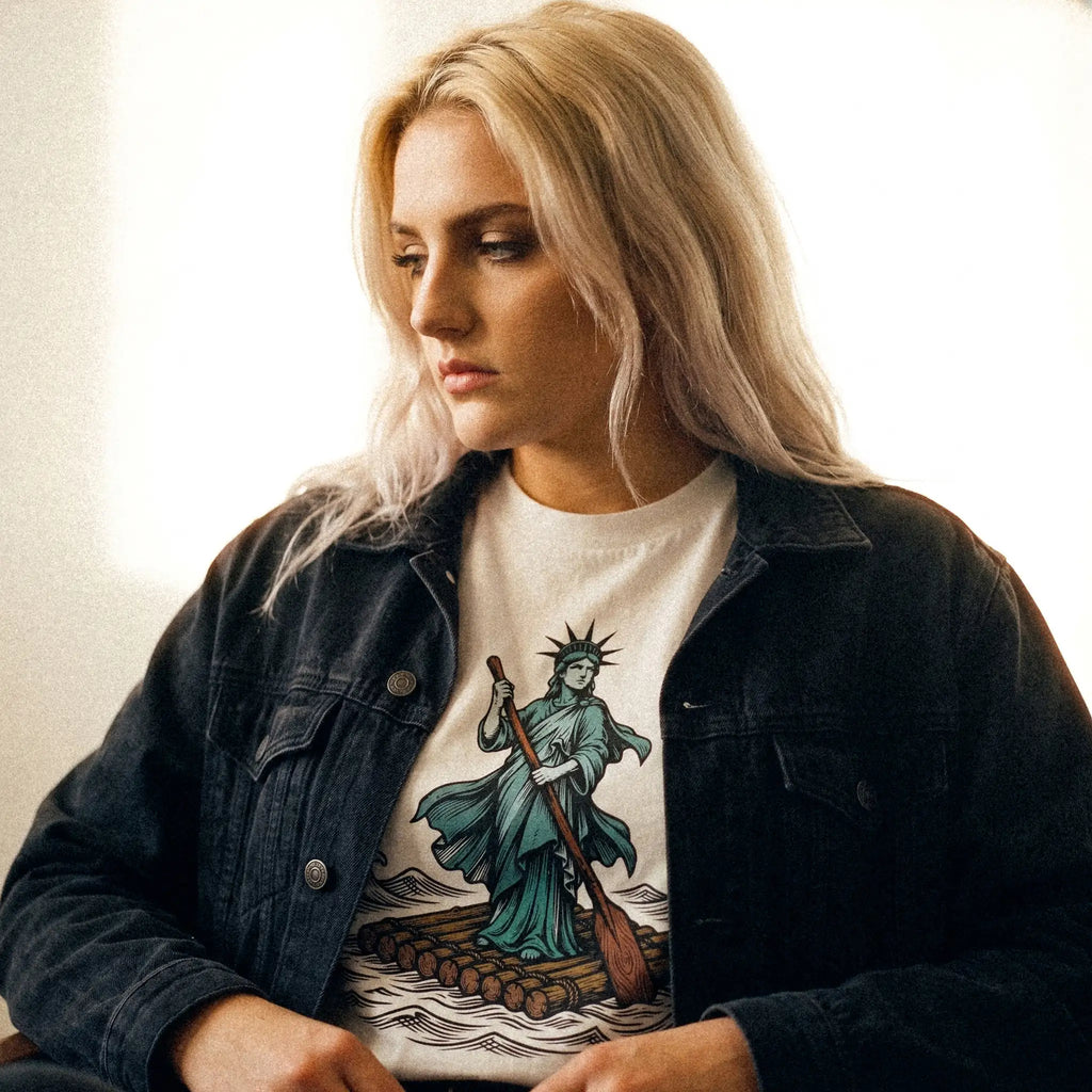 graphic tee la liberte qui rame chaosid