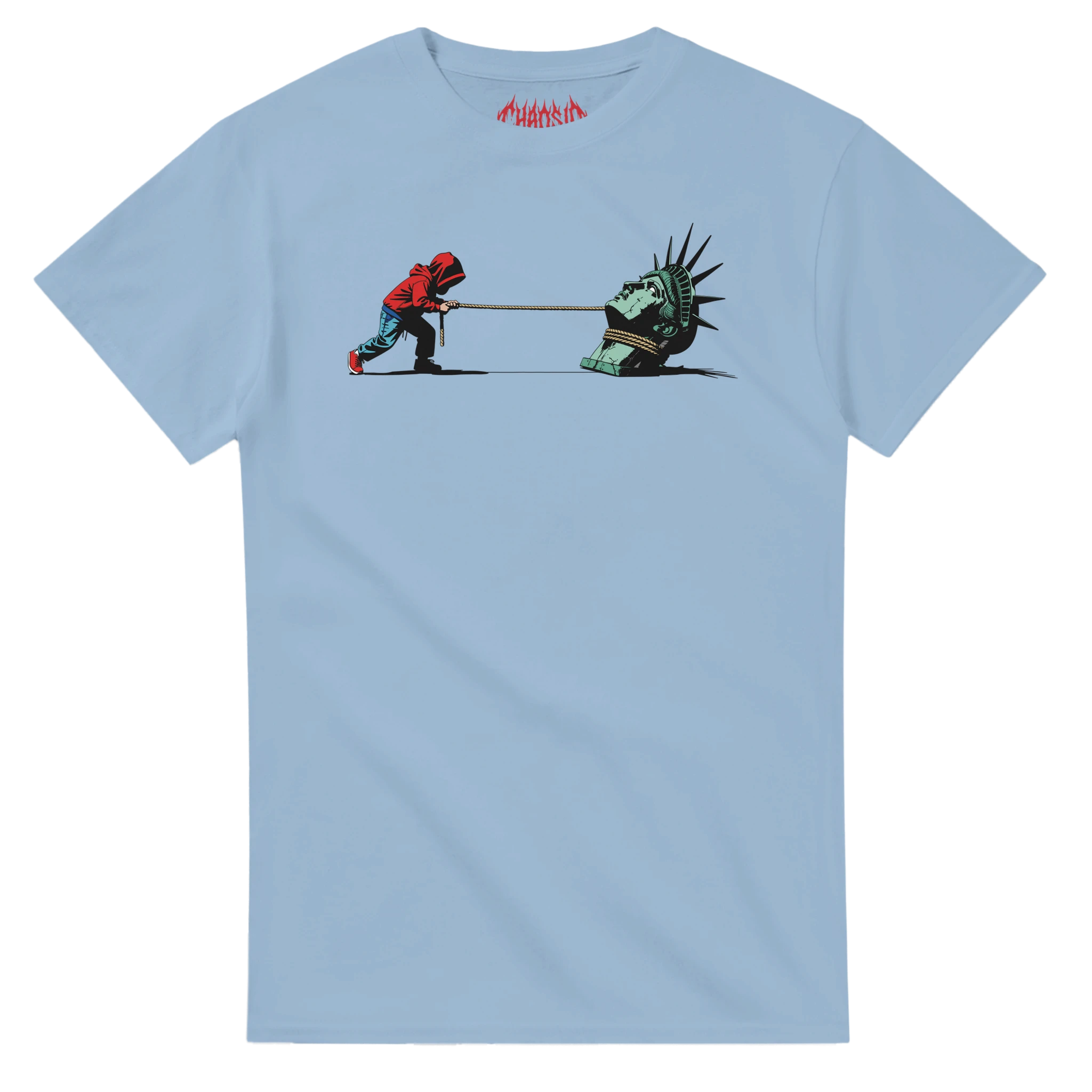 carolina blue "la vérité inamovible" tee, streetart graphic tee, streetwear, skatewear brand chaosid