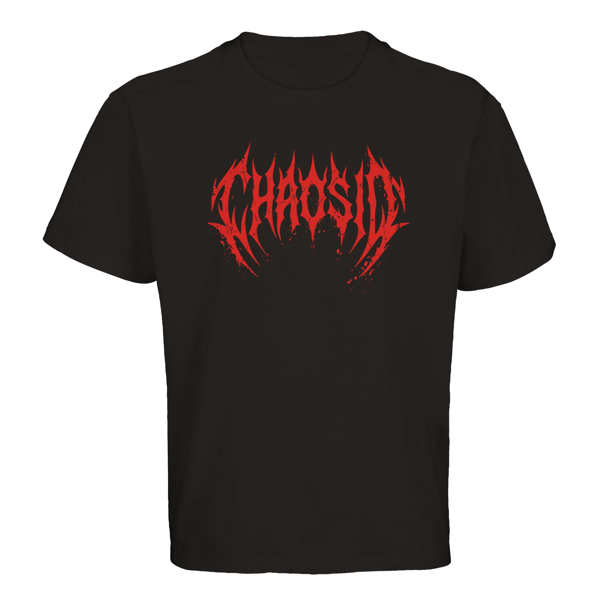tee shirt ample noir logo rouge chaosid