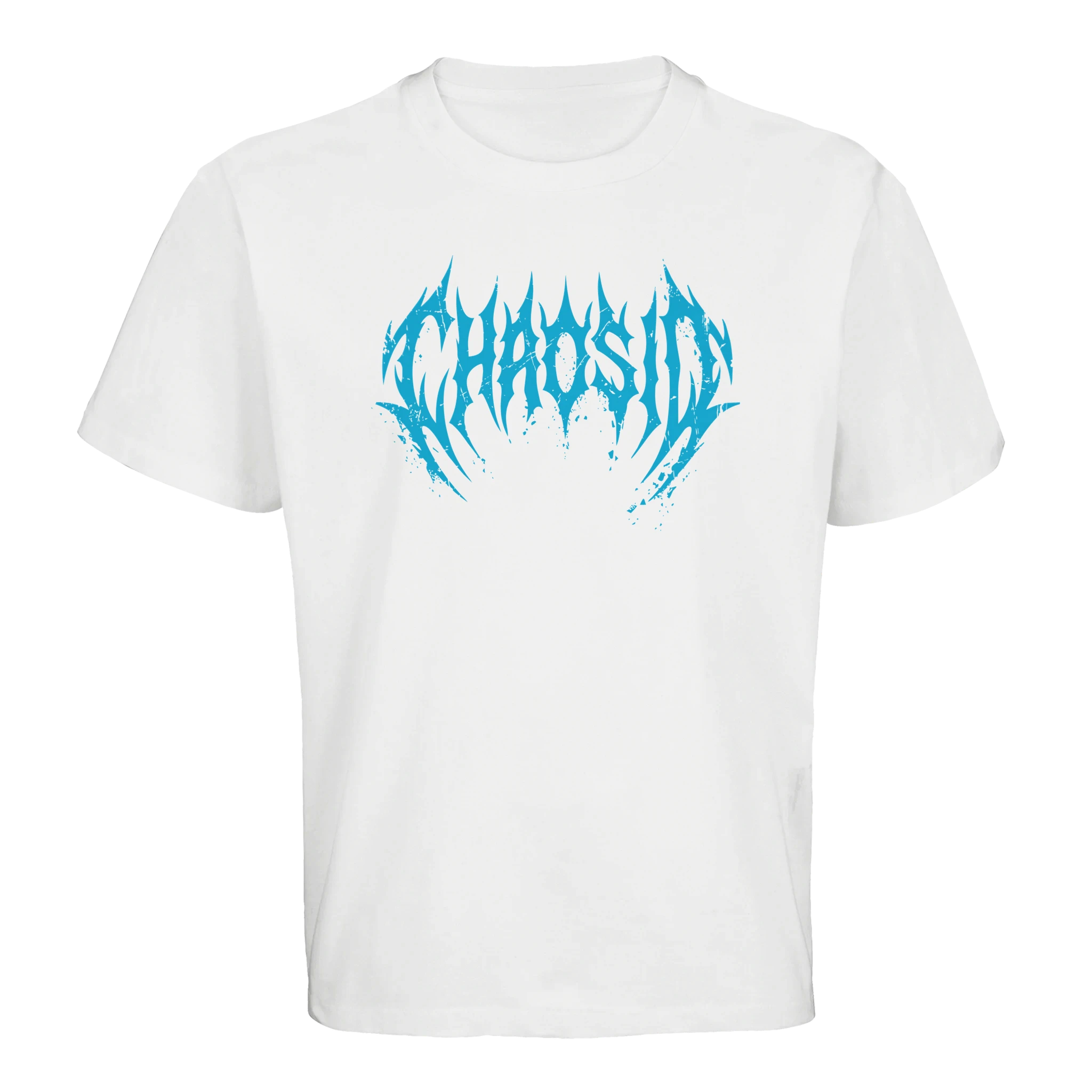 white tee with logo large fit gym sport