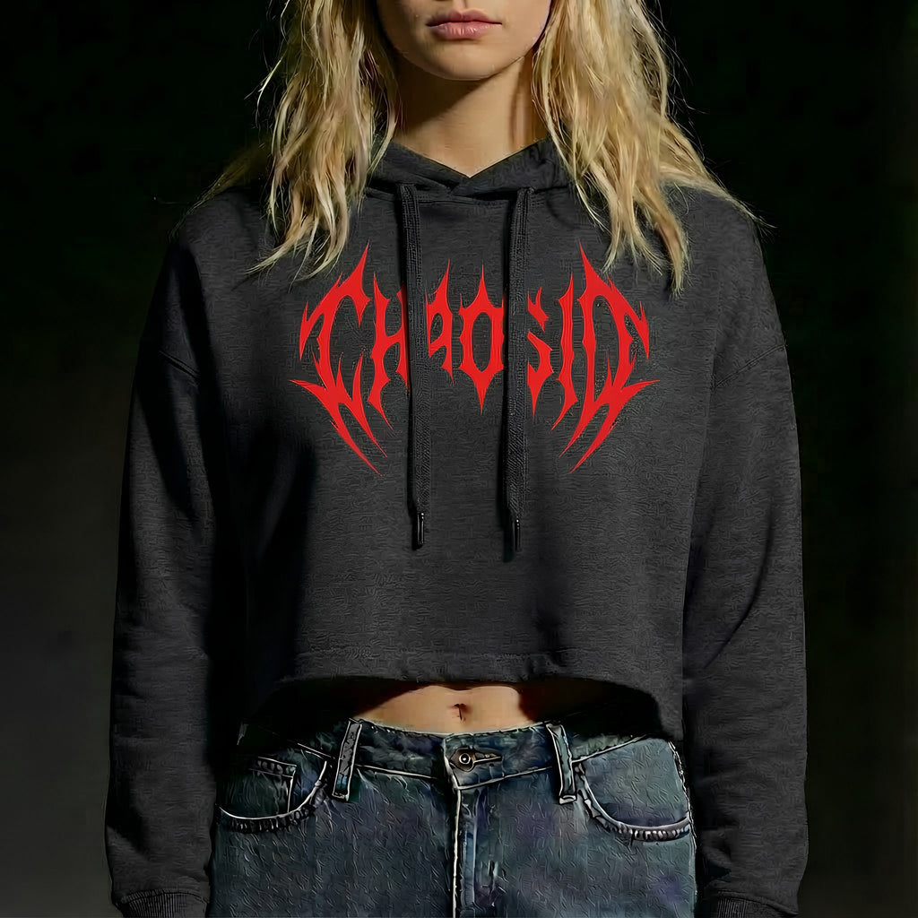 Sweat à capuche court pour femme ChaosID (taille S)